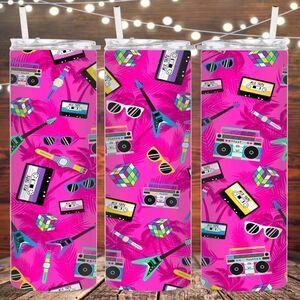 80s inspired metal tumbler